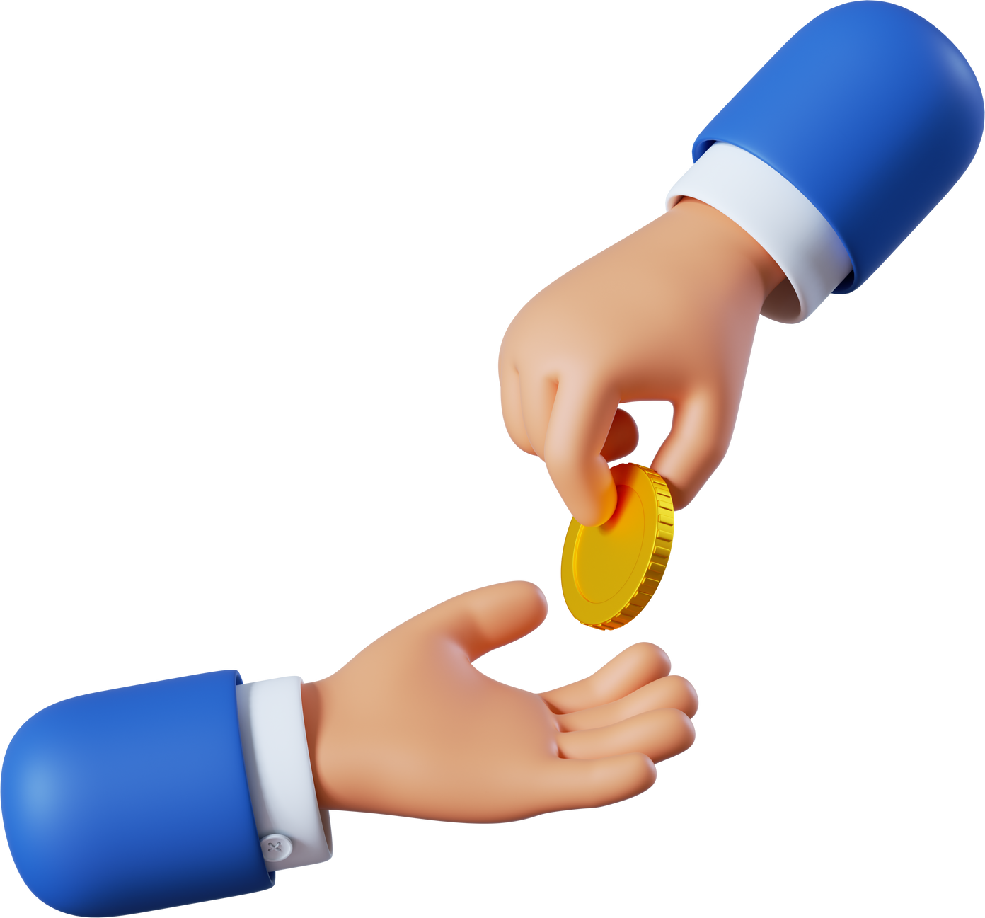 Cartoon Hand Giving Coin Illustration